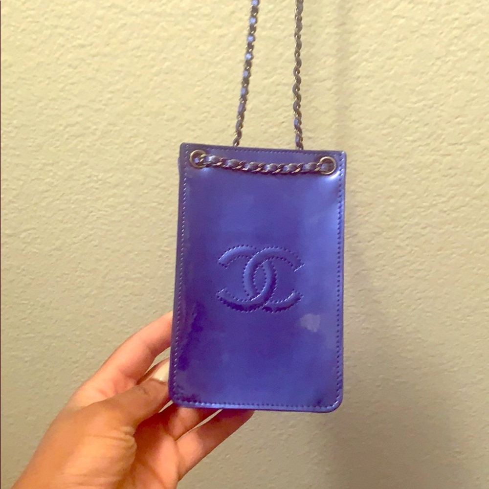 Authentic Chanel cross body cellphone purse bag.